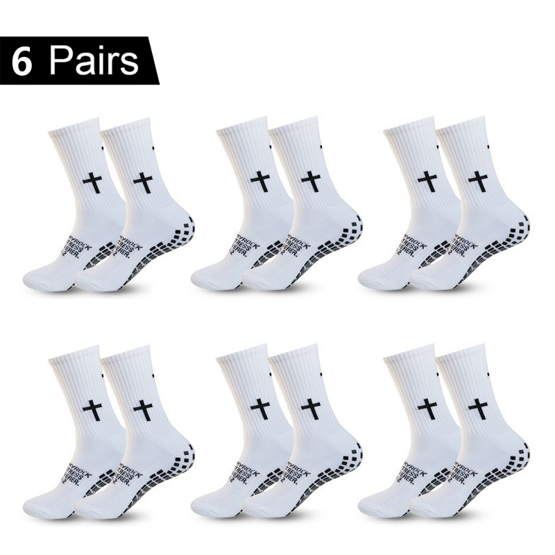Sock Garter Men - 4/5/6 ペア滑り止めサッカーソックス男性女性通気性サッカーバスケットボールテニススポーツソックスサイクリング乗馬靴下ヨガ靴下