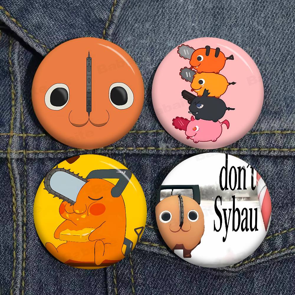 チェーンソーマンポチタ漫画ブローチアニメバッジラウンド手作り - Tuxedo Lapel Pin のレビューと価格