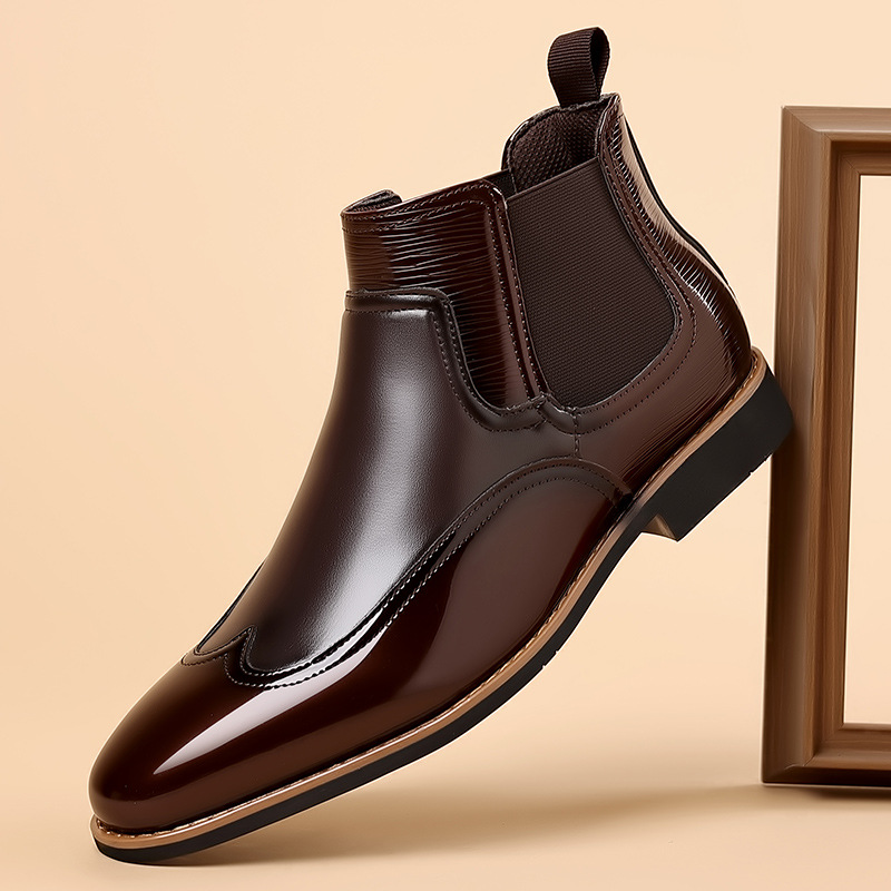 チェルシーブーツ男性の高級レトロ男性アンクルブーツクラシック - Men Formal Wear With Boots のレビューと価格