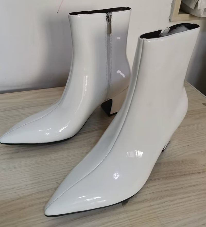 新しいファッション白いブーツ男性用高品質パテントレザーブーツ - Men Formal Wear With Boots のレビューと価格