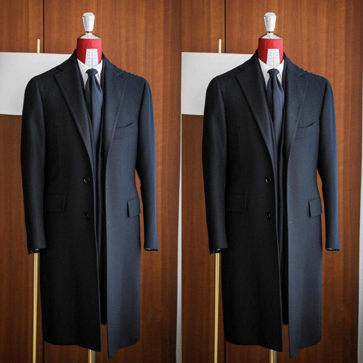 モダンなメンズロングコート、フォーマルノッチドラペル、ウール - Men Formal Wear Modern のレビューと価格